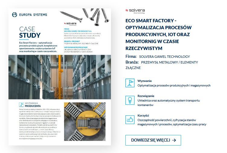 Eco Smart Factory – case study Europa Systems i Solvera Gawel Technology